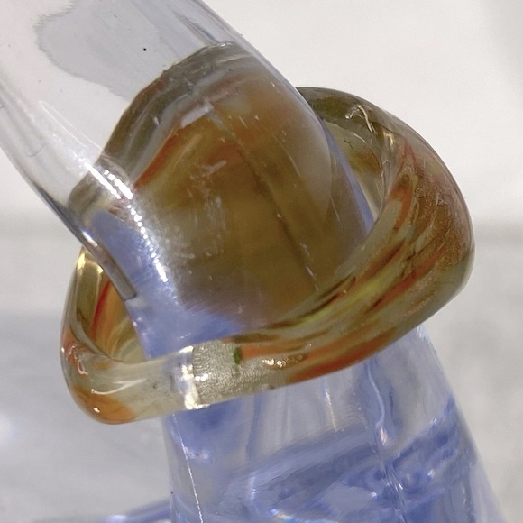 Vintage Art Glass Handmade Multicolour Band Ring - Picture 5 of 12